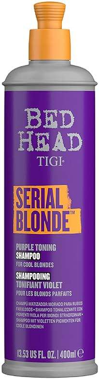 Bed Head by TIGI Serial Blonde Purple Toning Shampoo for Cool Blondes, Neutralizes Brass Tones, Sulfate-Free, 13.53 fl oz - Image 1