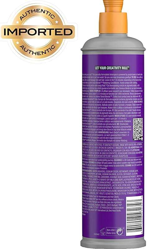 Bed Head by TIGI Serial Blonde Purple Toning Shampoo for Cool Blondes, Neutralizes Brass Tones, Sulfate-Free, 13.53 fl oz - Image 4
