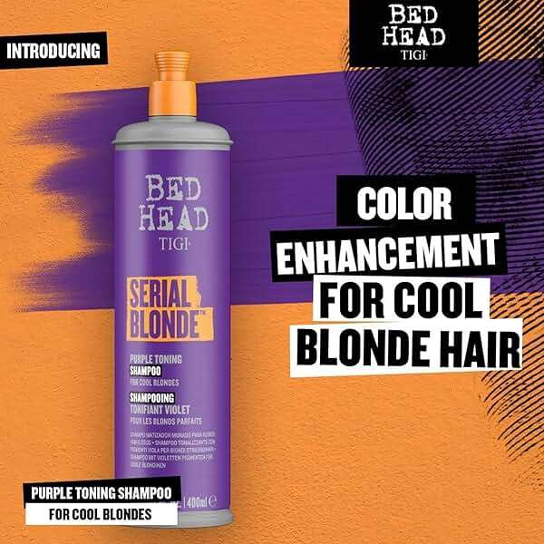Bed Head by TIGI Serial Blonde Purple Toning Shampoo for Cool Blondes, Neutralizes Brass Tones, Sulfate-Free, 13.53 fl oz - Image 5