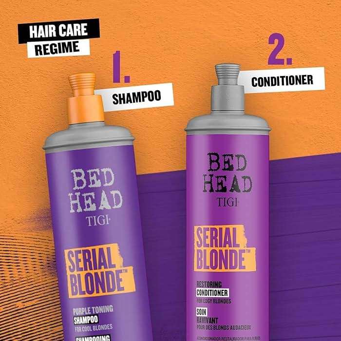 Bed Head by TIGI Serial Blonde Purple Toning Shampoo for Cool Blondes, Neutralizes Brass Tones, Sulfate-Free, 13.53 fl oz - Image 8