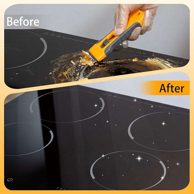 Razor Blade Scraper Tool with 15pcs Extra Blades, Cleaning Razor Scraper for Glass, Glass Top Stove Scraper for Oven Door, Cooktop Scraper, Glass Scraper Cleaning Paint from Glass - Image 4