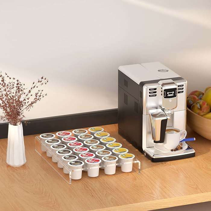 AITEE Acrylic K Cup Drawer Organizer, Clear K Cup Organizer Tray for Drawer or Countertop Storage, Hold 24 Coffee Capsules,K Cup Coffee Pod Holder for Office and Kitchen K Cup Storage (9.6x13.2Inches) - Image 2