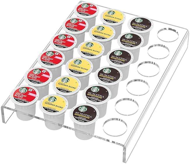 AITEE Acrylic K Cup Drawer Organizer, Clear K Cup Organizer Tray for Drawer or Countertop Storage, Hold 24 Coffee Capsules,K Cup Coffee Pod Holder for Office and Kitchen K Cup Storage (9.6x13.2Inches) - Image 4