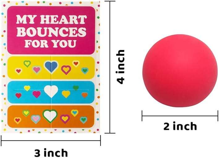 JOYIN 28 Packs Valentines Day Gift Cards with Stress Ball Set Stretchy Squishy Toy Balls Sensory Squishy Toys Stress Relief Toys for Kids Classroom Exchange Prizes, Valentine Party Favor - Image 2