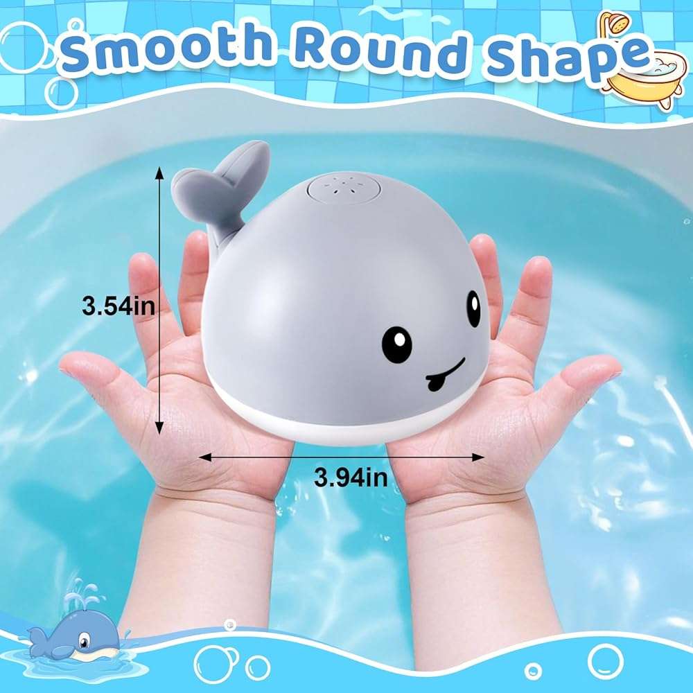 Gigilli Baby Bath Toys, Light up Bath Toys for Kids Ages 1-3, Pool Water Toys 1 Year Old Boys Girls Gifts, 6-12-18 Months Baby Whale Bath Toy Sprinkler, Toddler Fountain Bathtub Water Table Toy - Image 3