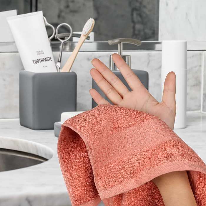 Chiicol Washcloths for Body and Face - Absorbent Bath Towels Bulk Set, 100% Cotton Hotel Towels for Bathroom . Durable,Soft Wash Rag (Multicolor, Pack of 12) - Image 2