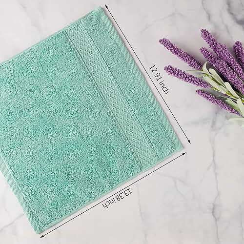 Chiicol Washcloths for Body and Face - Absorbent Bath Towels Bulk Set, 100% Cotton Hotel Towels for Bathroom . Durable,Soft Wash Rag (Multicolor, Pack of 12) - Image 3