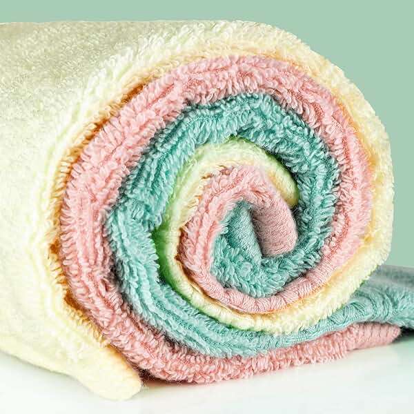 Chiicol Washcloths for Body and Face - Absorbent Bath Towels Bulk Set, 100% Cotton Hotel Towels for Bathroom . Durable,Soft Wash Rag (Multicolor, Pack of 12) - Image 4