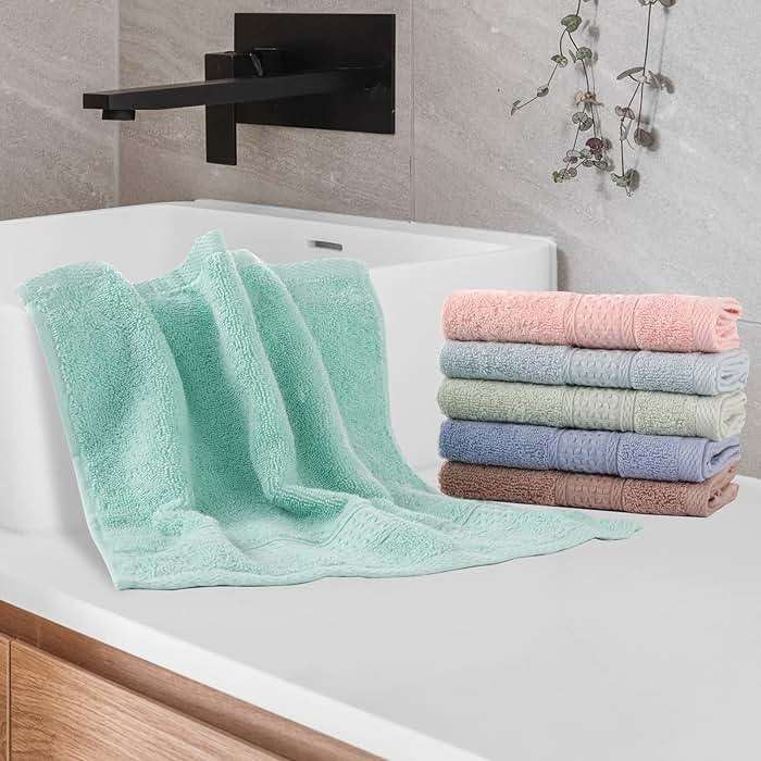 Chiicol Washcloths for Body and Face - Absorbent Bath Towels Bulk Set, 100% Cotton Hotel Towels for Bathroom . Durable,Soft Wash Rag (Multicolor, Pack of 12) - Image 6