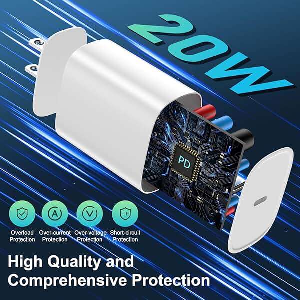 iPhone 14 13 12 11 Charger Fast Charging [MFi Certified],10FT Long Lightning Cable with 20W USB C Charger Block for iPhone 14/14 Pro Max/13/13 Pro Max/12/12 Pro Max/11/11Pro/XS/Max/XR/X,iPad,White - Image 5