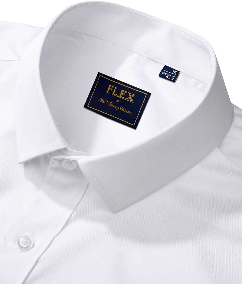 J.VER Men's Dress Shirts Solid Long Sleeve Stretch Wrinkle-Free Formal Shirt Business Casual Button Down Shirts - Image 3