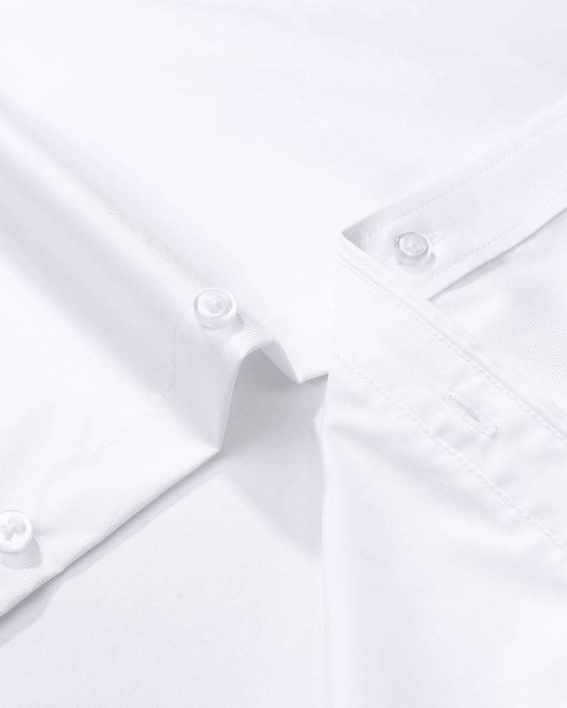 J.VER Men's Dress Shirts Solid Long Sleeve Stretch Wrinkle-Free Formal Shirt Business Casual Button Down Shirts - Image 5