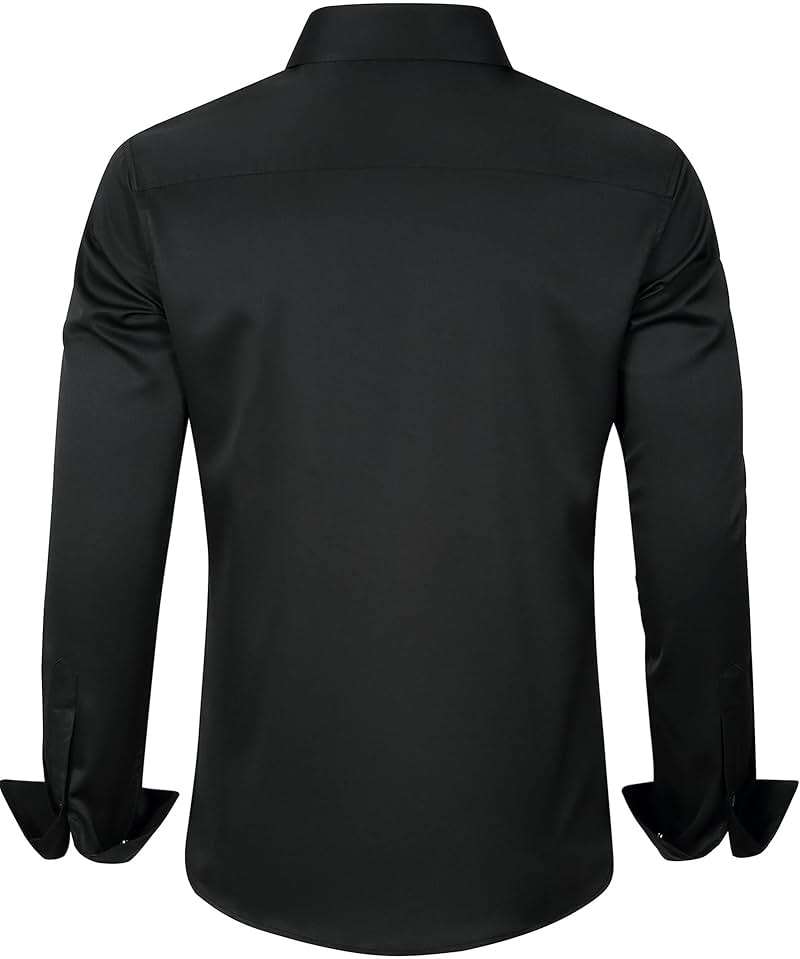 J.VER Men's Dress Shirts Solid Long Sleeve Stretch Wrinkle-Free Formal Shirt Business Casual Button Down Shirts - Image 2