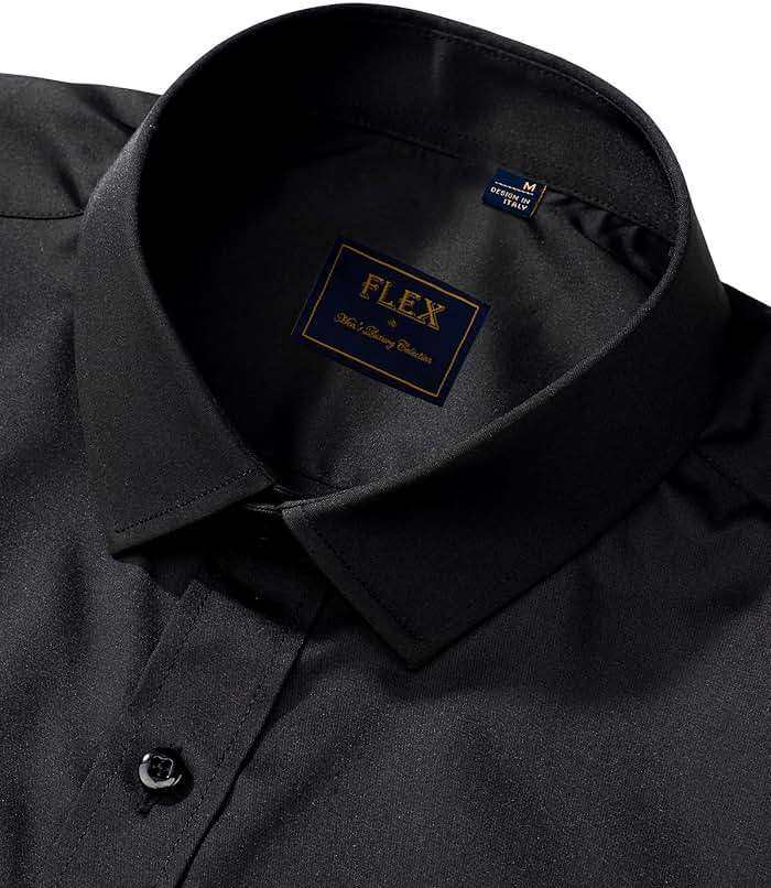J.VER Men's Dress Shirts Solid Long Sleeve Stretch Wrinkle-Free Formal Shirt Business Casual Button Down Shirts - Image 3