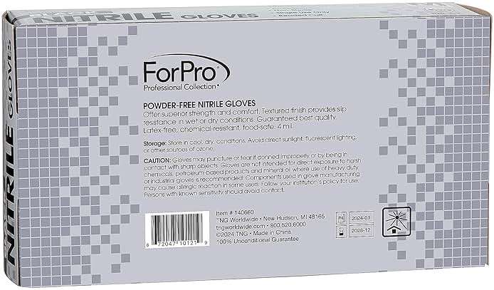 ForPro Disposable Nitrile Gloves, Chemical Resistant, Powder-Free, Latex-Free, Non-Sterile, Food Safe, 4 Mil - Image 3