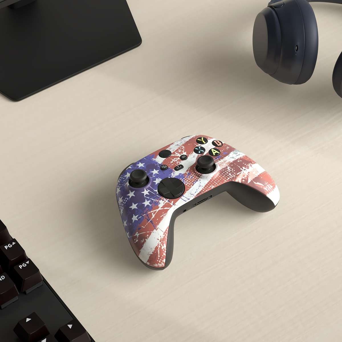 ProControllers LLC Hand Crafted Custom Controller Compatible with Xbox Series X/S & Xbox One (U.S Flag) - Image 2