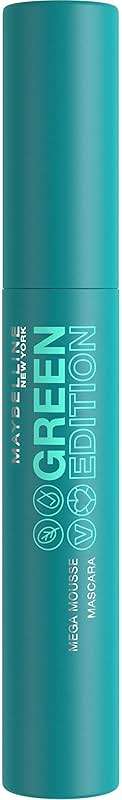 Maybelline Green Edition Mega Mousse Mascara Makeup, Smooth Buildable and Lightweight Volume, Formulated with Shea Butter, Very Black, 1 Count - Image 2