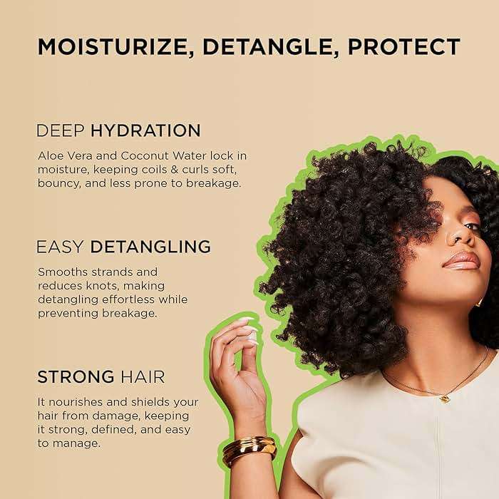 African Pride Moisture Miracle Pre-Shampoo Hair Detangler with Aloe & Coconut Water | Minimizes Breakage, Hydrates & Strengthens | Pre-Poo Treatment for Natural Coils & Curls | 18 oz. - Image 2