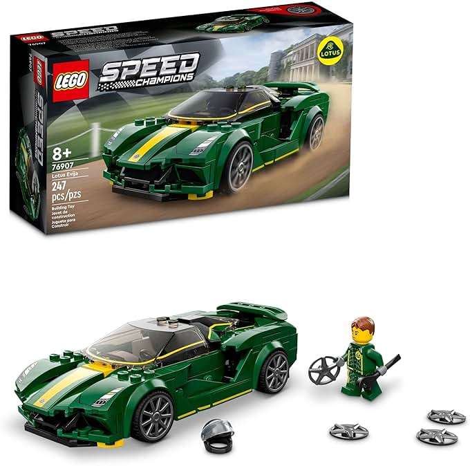 LEGO Speed Champions Lotus Evija 76907 Race Car Toy Model for Kids, Collectible Set with Racing Driver Minifigure - Image 1