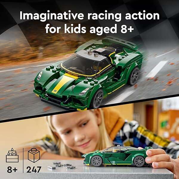 LEGO Speed Champions Lotus Evija 76907 Race Car Toy Model for Kids, Collectible Set with Racing Driver Minifigure - Image 3