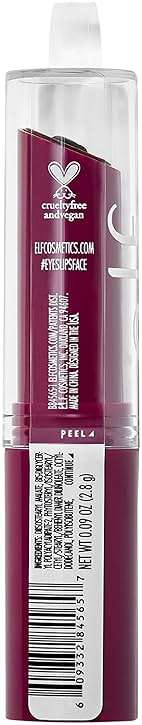 e.l.f. Hydrating Core Lip Shine with Shea Butter & Vitamin E, Tinted Lip Balm for A Smooth, Glossy Finish & Long-Lasting Moisture, Ecstatic Deep Berry - Image 4