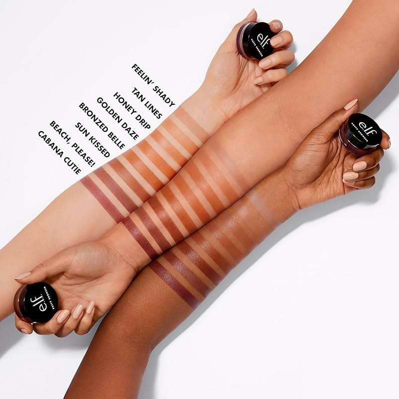 e.l.f. Putty Bronzer, Creamy & Highly Pigmented Formula, Creates a Long-Lasting Bronzed Glow, Infused with Argan Oil & Vitamin E, Tan Lines, 0.35 Oz - Image 5