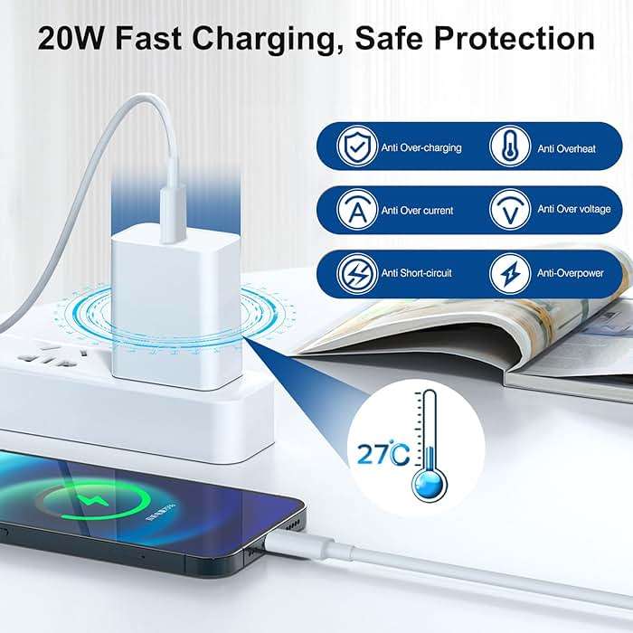 iPhone Fast Charger, 20W[Apple MFi Certified] USB Type C Fast Charging Block Power Delivery Lightning Charger with 3.3ft Lightning Cable for iPhone 13 Pro Max Mini 12 Pro 11 XS X XR - Image 4