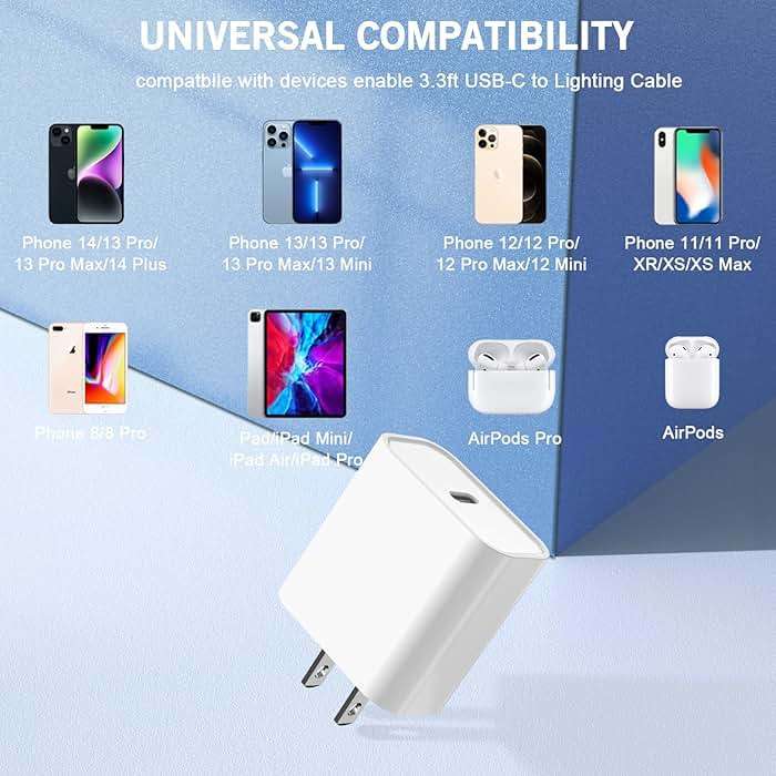 iPhone Fast Charger, 20W[Apple MFi Certified] USB Type C Fast Charging Block Power Delivery Lightning Charger with 3.3ft Lightning Cable for iPhone 13 Pro Max Mini 12 Pro 11 XS X XR - Image 7