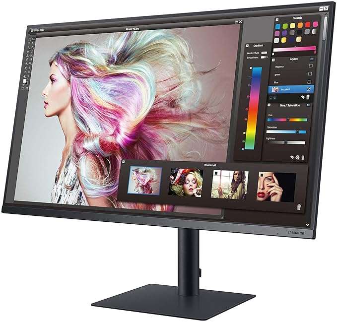Samsung TU87F Series 32-Inch Viewfinity 4K UHD Pro Monitor, VA Panel, 60Hz, 5ms, HDR10, sRGB, HDMI, Dual 4K Display, Fully Adjustable Stand, Eye Saver Mode (LF32TU874VNXGO) Dark Blue Gray - Image 7