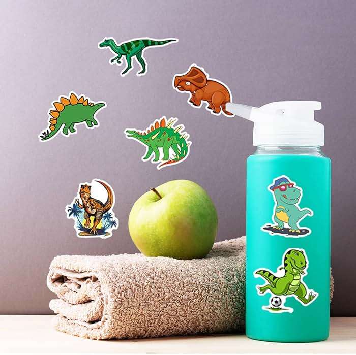 100PCS Dinosaur Stickers, Cute Waterproof Cartoon Stickers for Kids, Teaching Rewards, Dino Party Favourites, Stocking Stuffers for Kids Boys Girls Toddlers Teens - Image 2