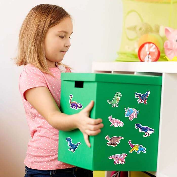 100PCS Dinosaur Stickers, Cute Waterproof Cartoon Stickers for Kids, Teaching Rewards, Dino Party Favourites, Stocking Stuffers for Kids Boys Girls Toddlers Teens - Image 6