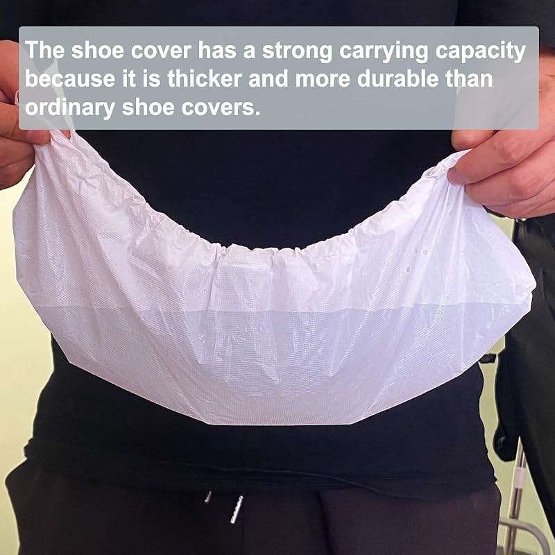 Sunshine post Shoe Covers Disposable,200Pack（100 Pairs）Boot Covers Waterproof Non Slip -Resistant One Size Fits Most for Rain Cleaning Indoor Floor Protection,White - Image 4