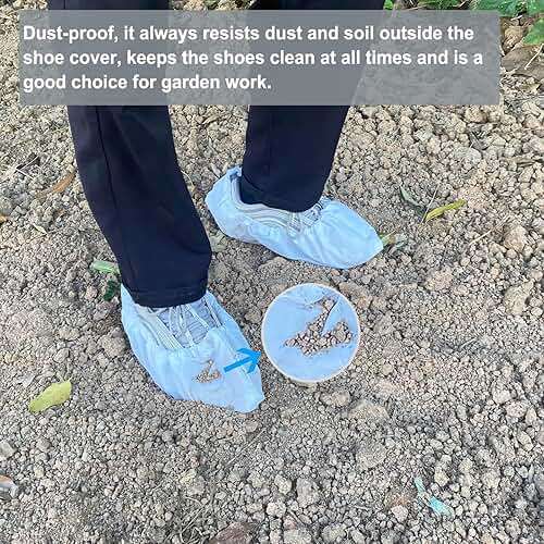 Sunshine post Shoe Covers Disposable,200Pack（100 Pairs）Boot Covers Waterproof Non Slip -Resistant One Size Fits Most for Rain Cleaning Indoor Floor Protection,White - Image 6