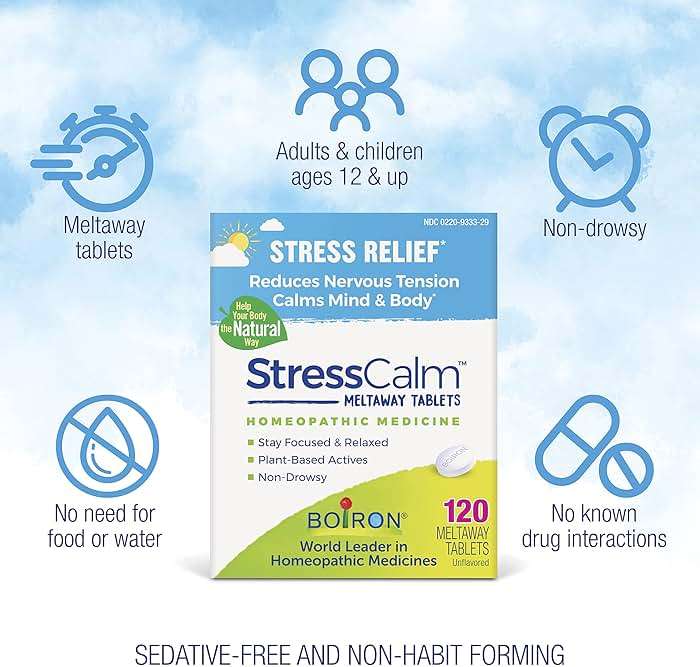 Boiron StressCalm Tablets for Relief of Stress, Anxiousness, Nervousness, Irritability, and Fatigue - 120 Count - Image 3