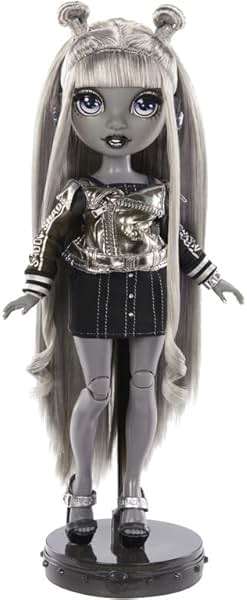 Rainbow High Shadow Series 1 Luna Madison- Grayscale Fashion Doll. 2 Metallic Grey Designer Outfits to Mix & Match, Great Gift for Kids 6-12 Years Old and Collectors - Image 8