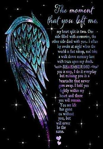 Noete Angel Wings The Moment That You Left Me My Heart Split In Two Metal Sign Vintage Retro Rustic Pub Wall Decor Art Room Decor Valentines Day Decor 8x12 Inch, black - Image 1