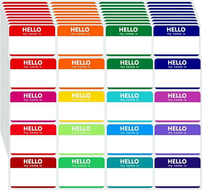 Zacool Name Tag Stickers (3"x 2") Peel and Stick Name Tag Labels Hello My Name is Nametags Stickers Colorful Name Badge Labels for Themed Party Family Home School Office Conferences 160 Pcs - Image 1