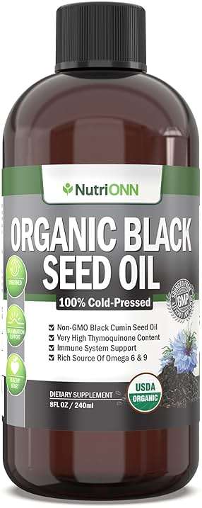 Organic Black Seed Oil - USDA Certified Organic Black Cumin Seed Oil Liquid – High Thymoquinone Content – Non-GMO and Cold-Pressed – Rich Source of Omega-6 & Omega-9 Fatty Acids - 8 Oz - Image 1