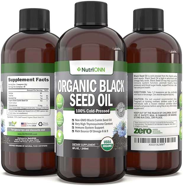 Organic Black Seed Oil - USDA Certified Organic Black Cumin Seed Oil Liquid – High Thymoquinone Content – Non-GMO and Cold-Pressed – Rich Source of Omega-6 & Omega-9 Fatty Acids - 8 Oz - Image 7