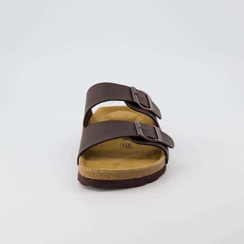 CUSHIONAIRE Lane Cork Footbed Mens Sandals, Adjustable Buckle Comfort Slides for Men, Genuine Leather Insole Summer Sandals Men Footwear - Image 9