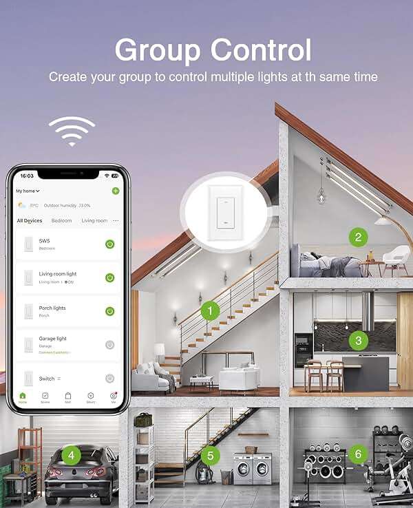 GHome Smart Switches for Lights, WiFi Smart Light Switch Works with Alexa and Google Home, Single-Pole, Neutral Wire Required, 2.4Ghz WiFi Light Switch with APP Control, No Hub Required, UL FCC Listed - Image 7