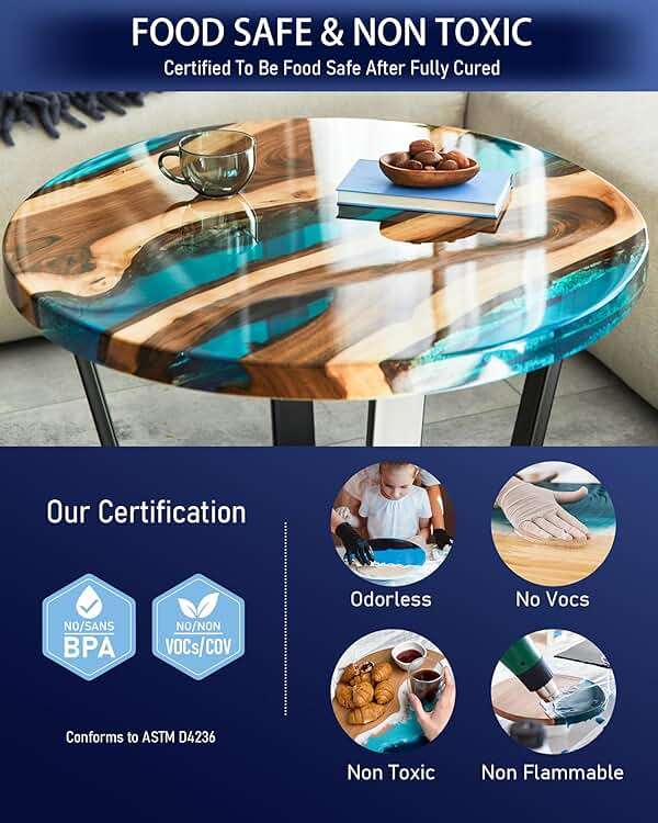 Nicpro 1.5 Gallon Deep Pour Epoxy Resin Kit, 2 to 4 Inch Depth High Gloss & Clear, Bubble Free Epoxy Resin for Craft River Table,Wood Filler, Bar Top, Coating Casting, Self Level 2:1 - Image 5