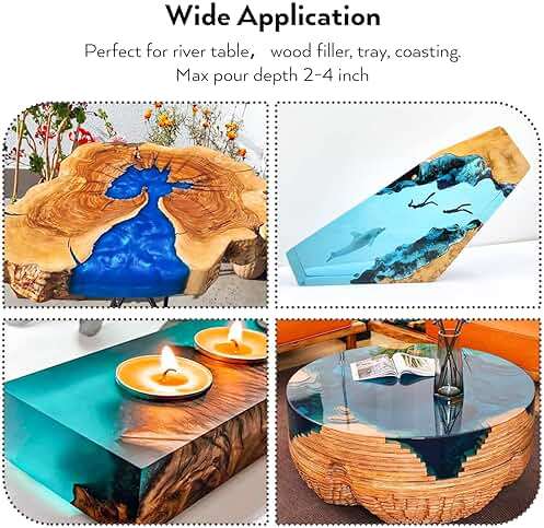 Nicpro 1.5 Gallon Deep Pour Epoxy Resin Kit, 2 to 4 Inch Depth High Gloss & Clear, Bubble Free Epoxy Resin for Craft River Table,Wood Filler, Bar Top, Coating Casting, Self Level 2:1 - Image 7