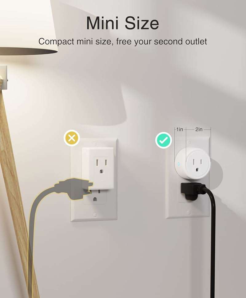 GHome Smart Mini Smart Plug Works with Alexa and Google Home, WiFi Smart Outlet Socket Remote Control Timer Function, Only 2.4GHz Network, No Hub Required, ETL FCC Listed, White - Image 7