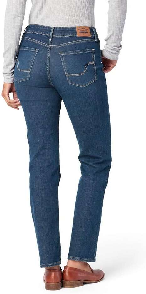 Levi Strauss Signature Gold Women's Totally Shaping Straight Jeans Mid Rise Stretch Denim Curvy (Available in Plus) - Image 3