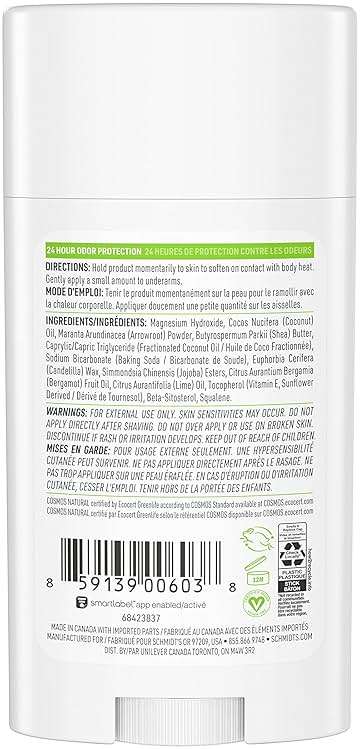 Schmidt's Aluminum Free Natural Deodorant Bergamot & Lime 2 count For Women and Men, with 24 Hour Odor Protection, Certified Cruelty Free, Vegan Deodorant, 2.65 oz - Image 2
