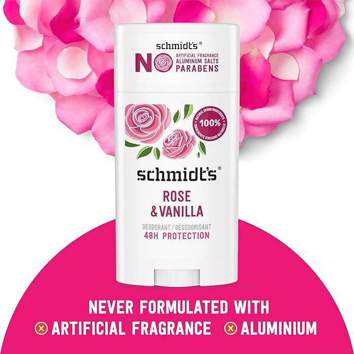 Schmidt's Aluminum-Free Vegan Deodorant Rose & Vanilla with 24 Hour Odor Protection 2 Count for Women and Men, Natural Ingredients, Cruelty-Free, 2.65 oz - Image 4