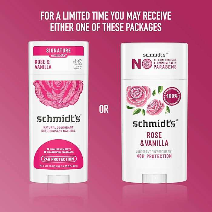 Schmidt's Aluminum-Free Vegan Deodorant Rose & Vanilla with 24 Hour Odor Protection 2 Count for Women and Men, Natural Ingredients, Cruelty-Free, 2.65 oz - Image 5