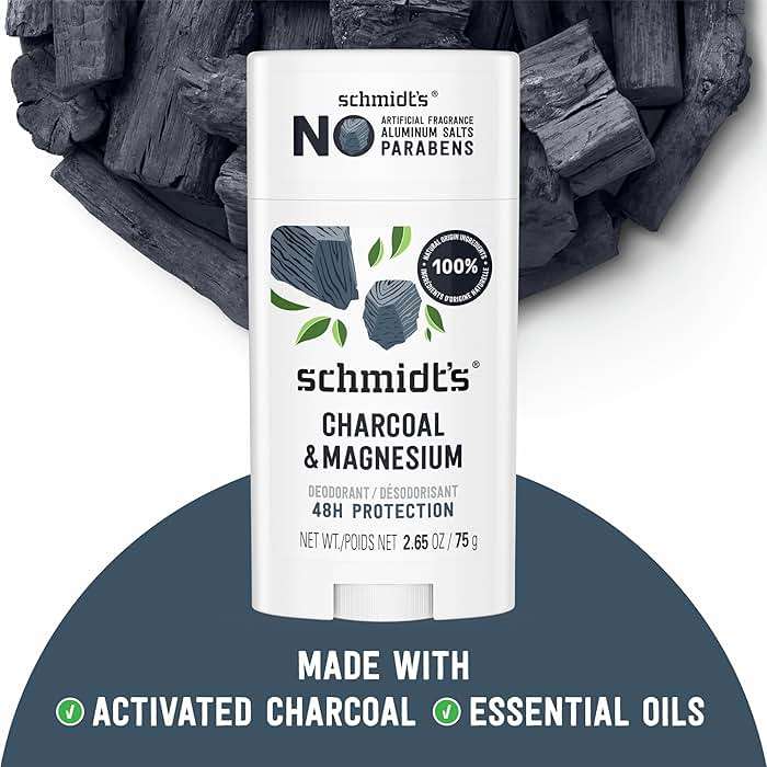 Schmidt's Aluminum-Free Vegan Deodorant Charcoal & Magnesium with 24 Hour Odor Protection, 4 Count for Women and Men, Natural Ingredients, Cruelty-Free, 2.65 oz - Image 3