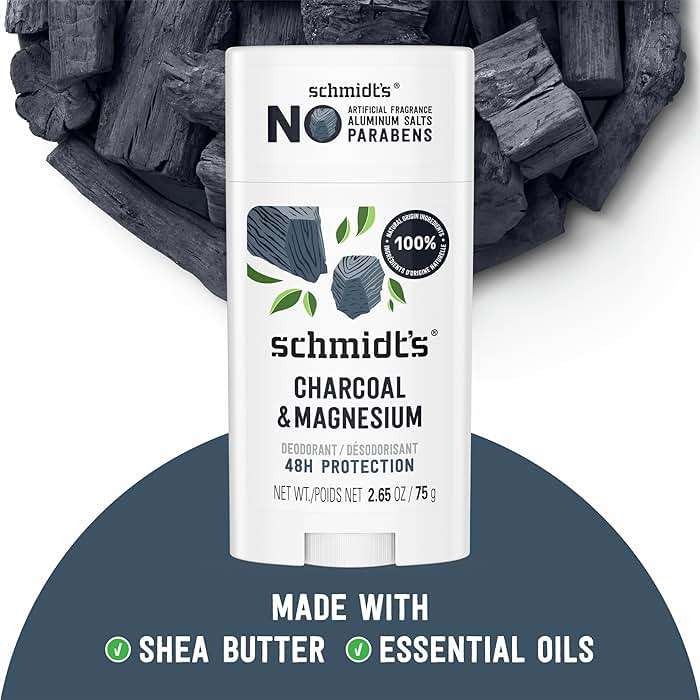 Schmidt's Aluminum-Free Vegan Deodorant Charcoal & Magnesium with 24 Hour Odor Protection, 4 Count for Women and Men, Natural Ingredients, Cruelty-Free, 2.65 oz - Image 5